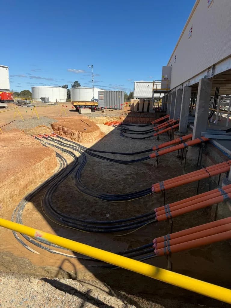 Conduit and services corridor civil works representing live public utility renewal interfaces in Australia.